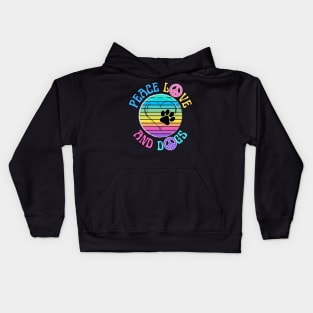 Peace Love And Dogs Kids Hoodie